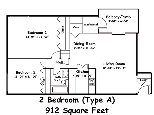 Floor plan Two Bedroom