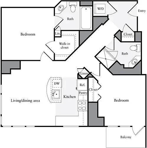 Floor plan 2 Bedrooms B