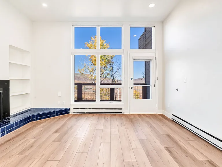 living room with walk out to back deck