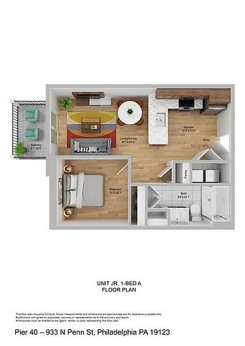 Floor plan 1 BED JR