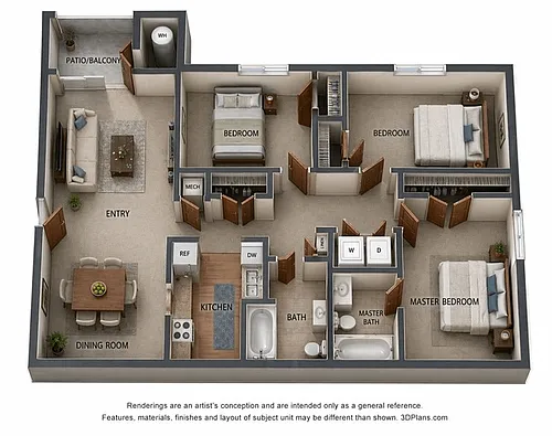 Floor plan 3 Bed | 2 Bath