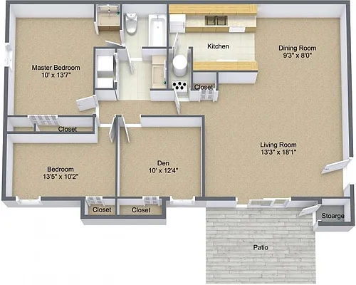 Floor plan 3 Bedroom UPG