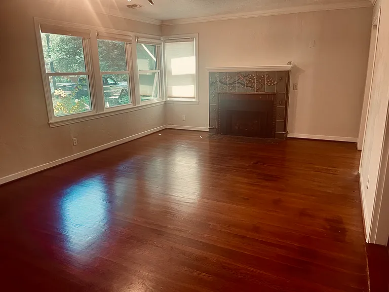 Living room with fireplace and gas insert