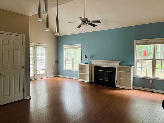 Living room with a fireplace
