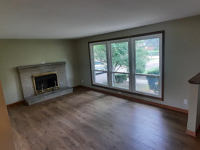 Living room with fireplace