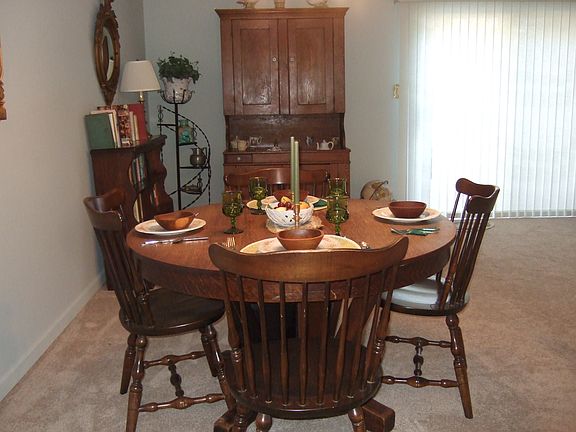 Dining overlooks patio