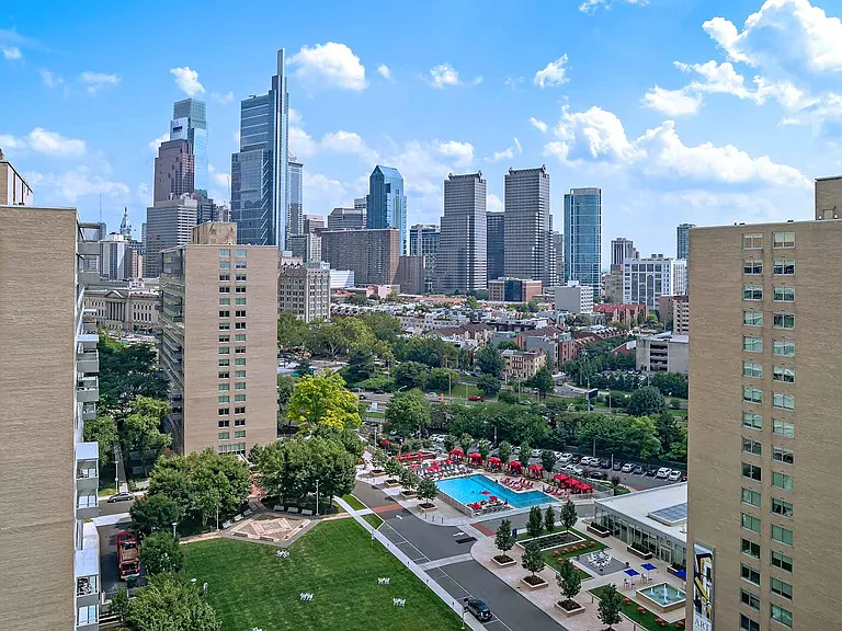 City views, open spacious green space, large outdoor swimming pool are just a few of the many benefits to living on the Parkway