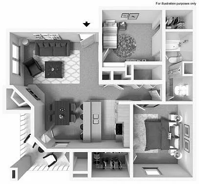 Floor plan 2 bed 1 bath