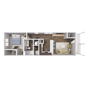 Floor plan 1 x 1- A1 603 SQ FT