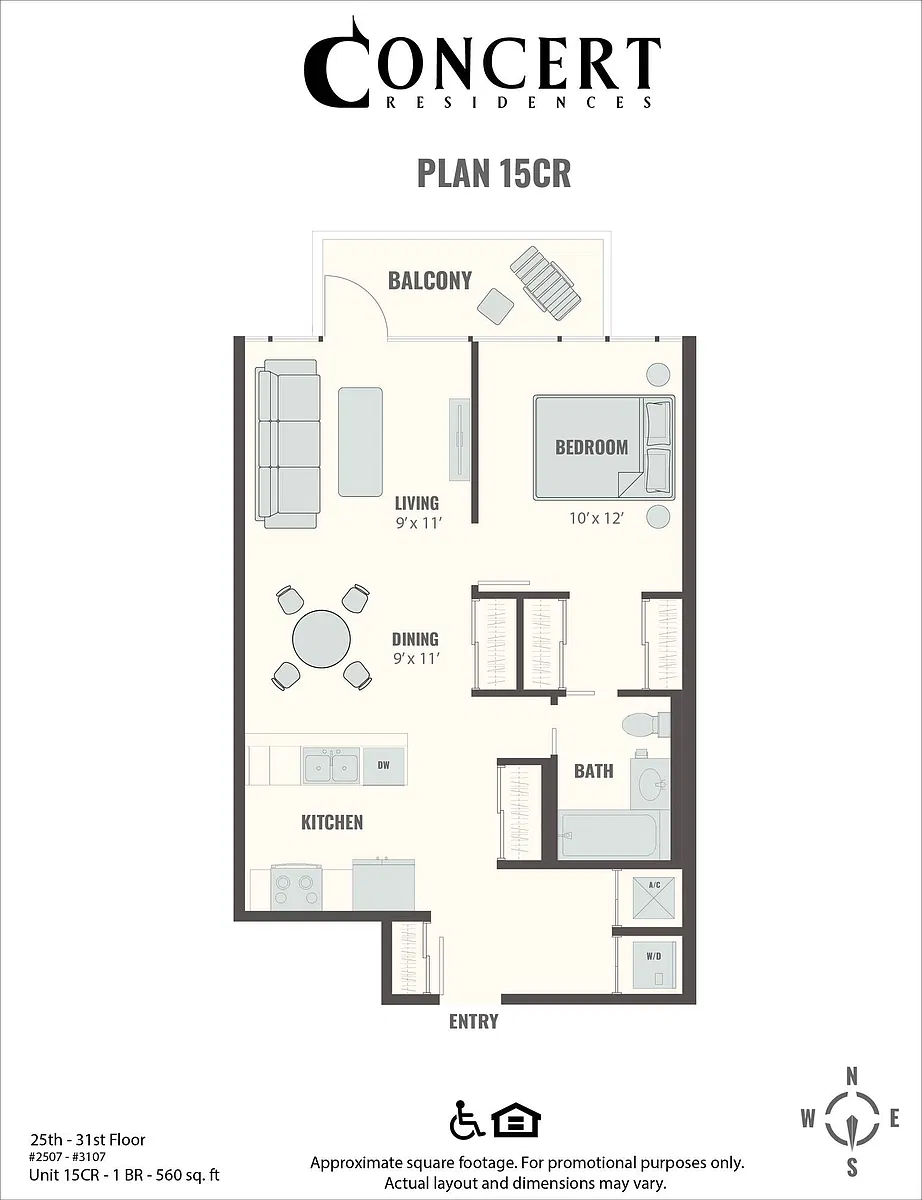 Floor plan Concert 15CR 1x1