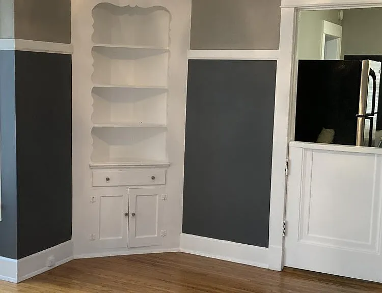 Vintage corner cabinet with glass knobs