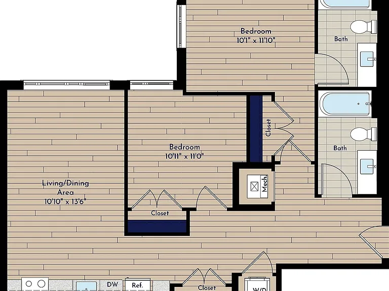 B 2BR-E Two Bedroom Floor Plan B 2BR-E Two Bedroom Floor Plan