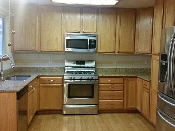 Kitchen with stainless steel applicances