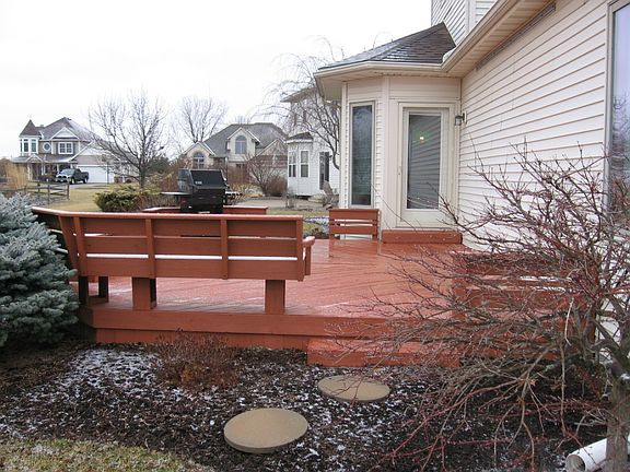 Rear deck with back entrance