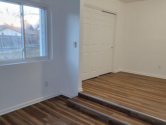 Looking back from the new bedroom into the original bedroom.