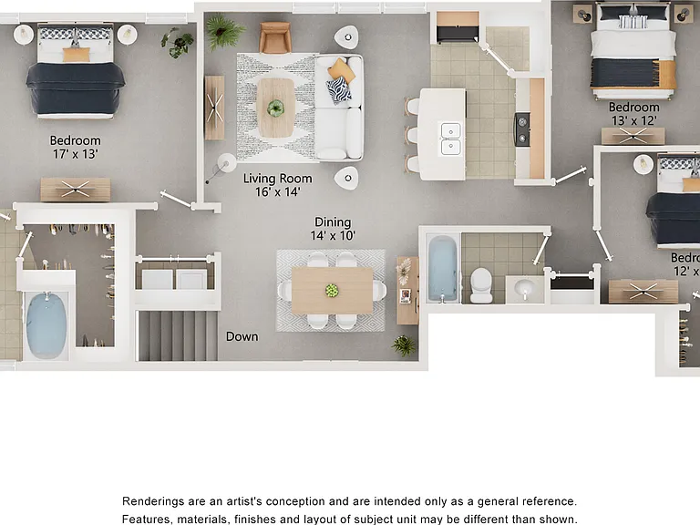 3 Bedroom Park Place Floor Plan at Enclave on Golden Triangle Apartments in Fort Worth. 3 Bedroom Park Place Floor Plan at Enclave on Golden Triangle Apartments in Fort Worth.