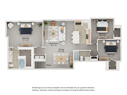 Floor plan The Park Place w/ Attached Garage