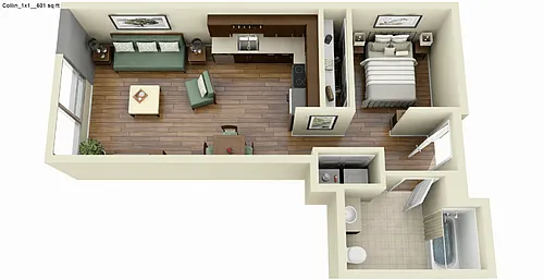 Floor plan 1Bed 1Bath