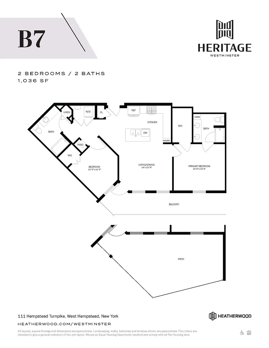 Floor plan 2 Bed, 2 Bath - B7
