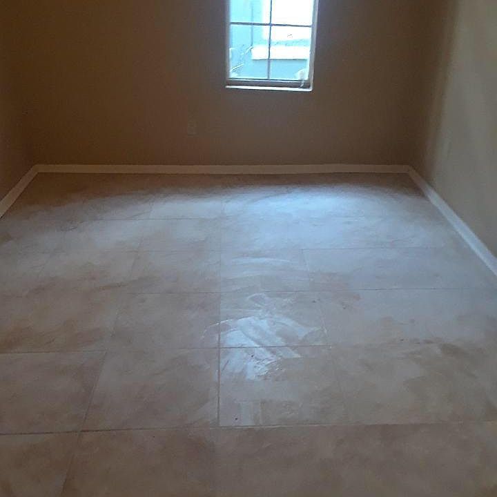 Tile is featured throughout the home.