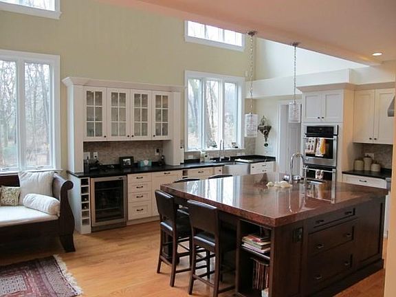 Large central island kitchen w lots of light
