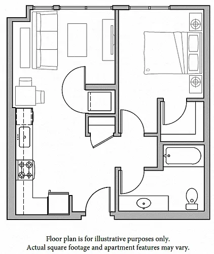 Floor plan A12 1Bed North