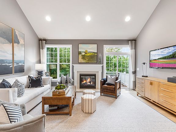 Living room with fireplace