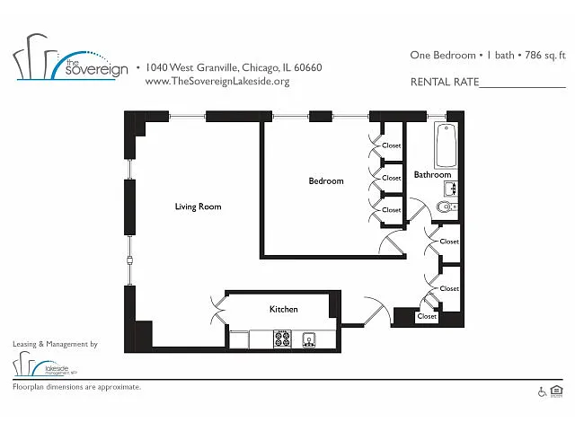 Floor plan 1 Bed - Large