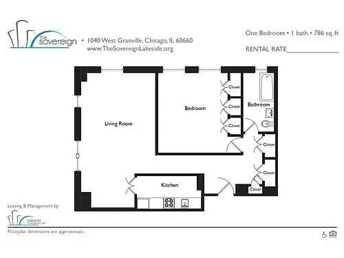 Floor plan 1 Bed - Large
