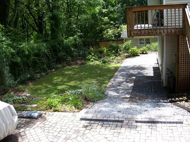 Deck and backyard