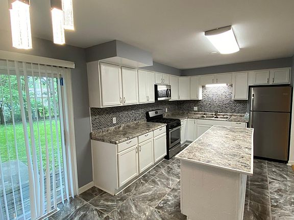Kitchen area and backyard