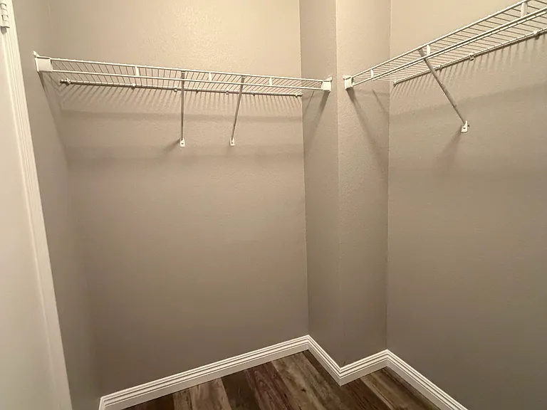 Large walk-in closet in primary bedroom.