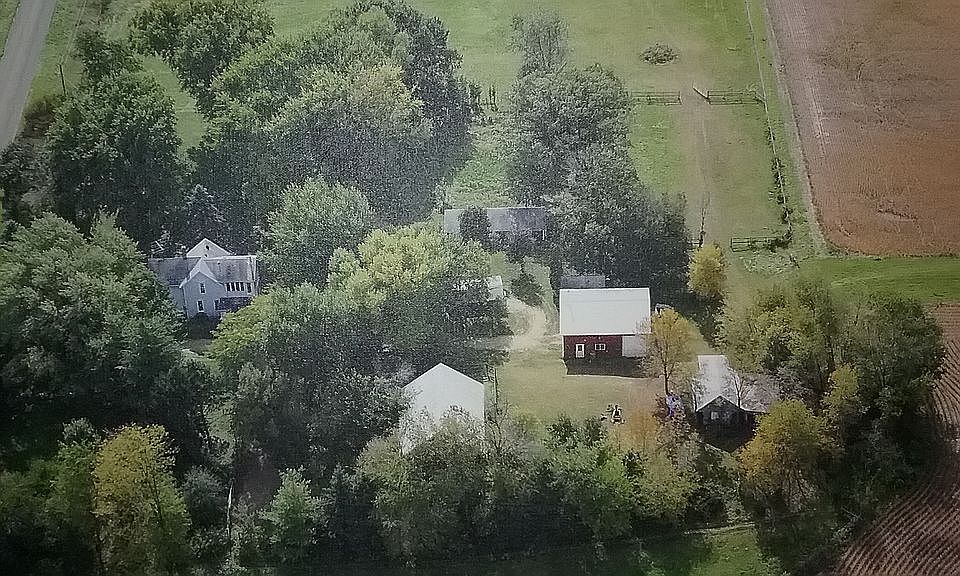 Aerial view of horse farm
