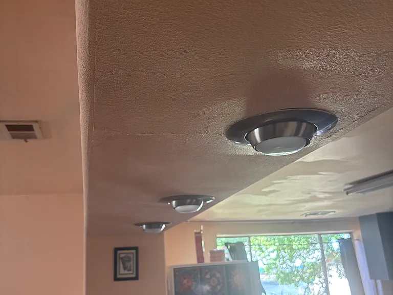 Recessed lighting in living room