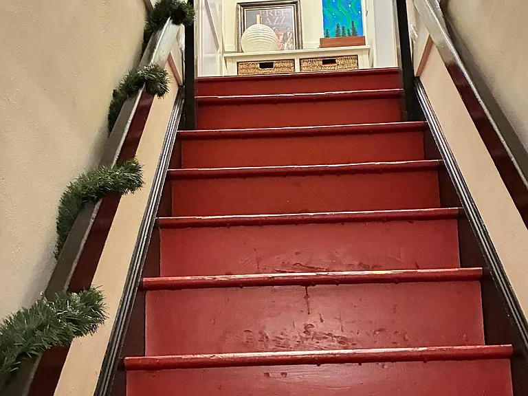 entrance to apartment from bottom floor