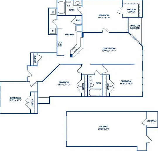 4 Bedroom | 2 Bath | 1375 SF | Attached Garage 4 Bedroom | 2 Bath | 1375 SF | Attached Garage