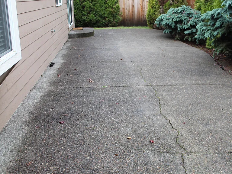 Fully enclosed backyard with new fence