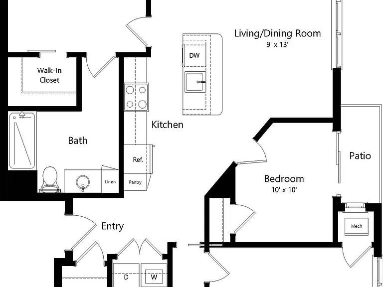 Floor Plan E1 | The Junction | Apartments in Menomonee Falls, WI Floor Plan E1 | The Junction | Apartments in Menomonee Falls, WI
