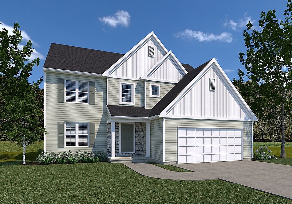 Danbury American Elevation Optional Garage Door Shown