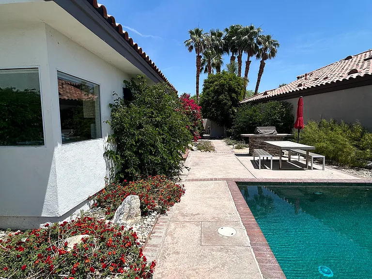 Looking back to BBQ area from pool