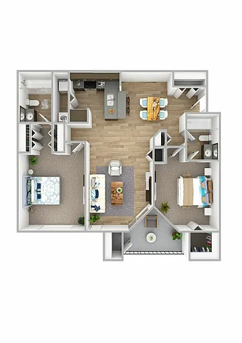 Floor plan B2 - 2 Bedroom, 2 Bathroom
