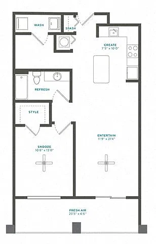 Floor plan 1B Den balcony Renovation 2
