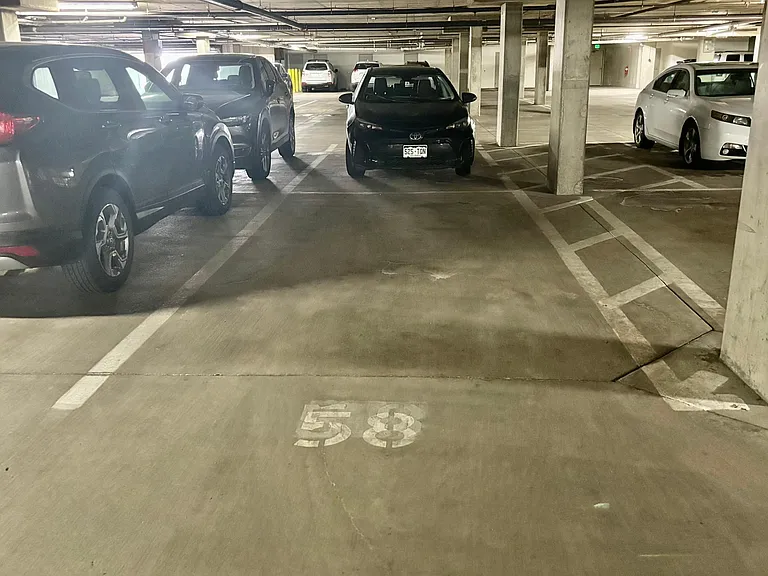 Designated underground parking space.