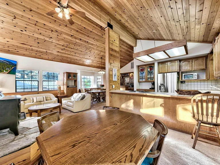 Open concept 1st level, kitchen, dining, living.