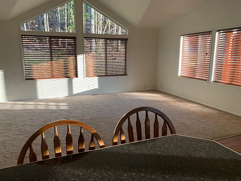 open concept living off of kitchen.