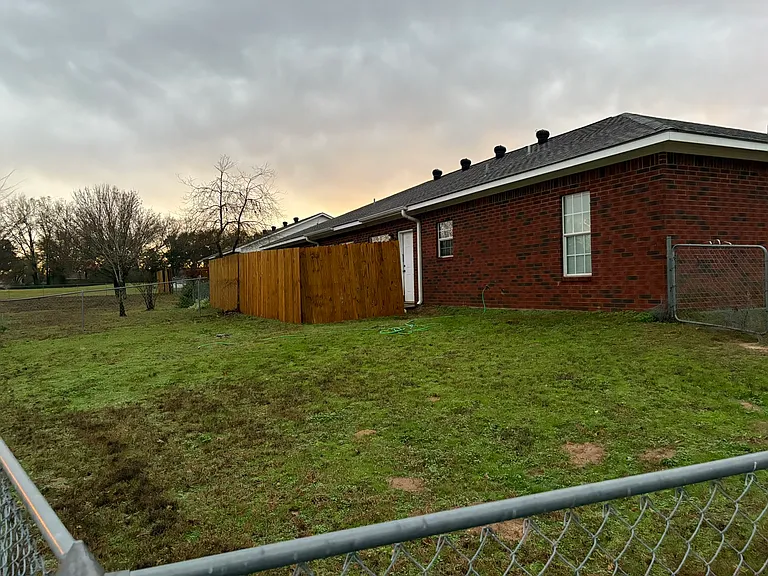 fenced backyard