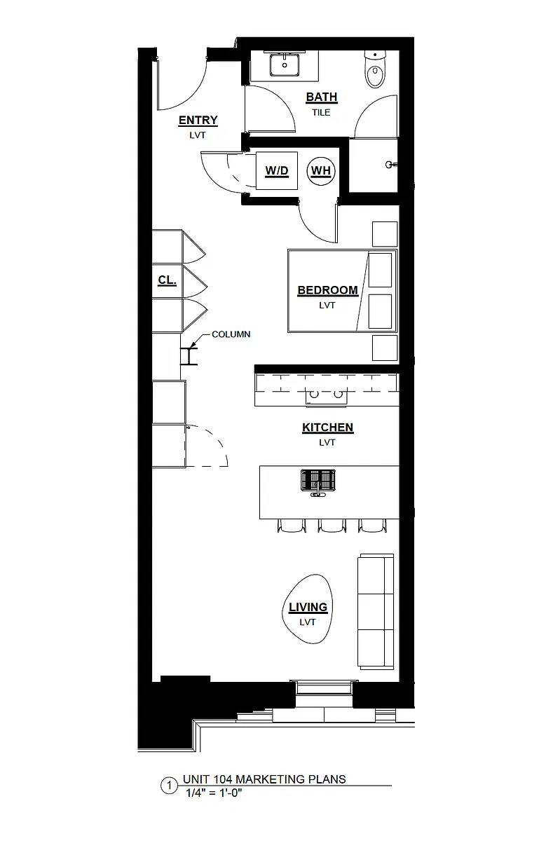 Floor plan Urban 1 Bed - 1 Bath