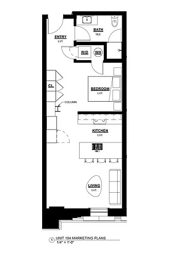 Floor plan Urban 1 Bed - 1 Bath