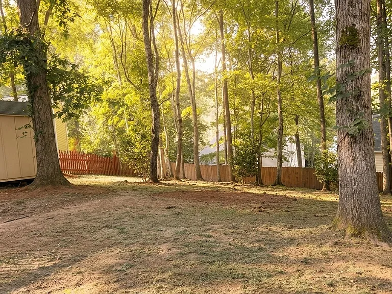 Fully fenced-in backyard