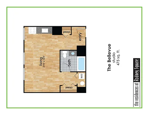 Floor plan Bellevue Studio
